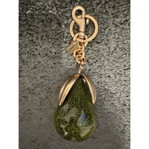 Coach Pear Bag Charm CAX73 Brass/Green Multi - Picture 1 of 1